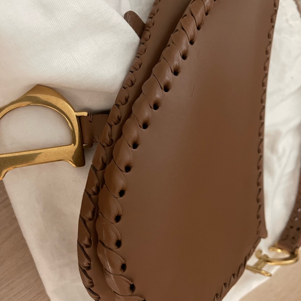 Christian Dior saddle bag brown braided Gold hardware - Picture 4 of 6